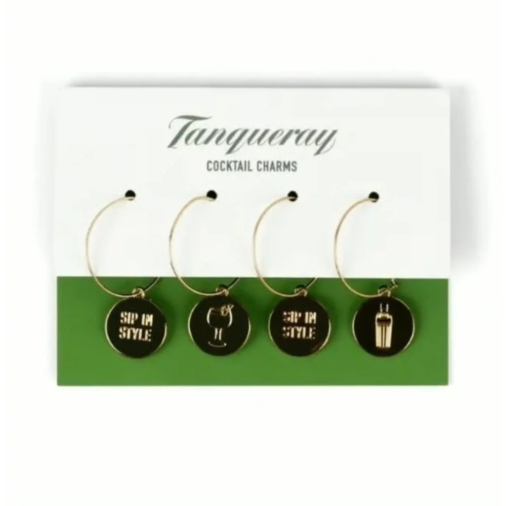 12 Tanqueray Cocktail Charms Set Sip In Style Wine Glass Charms Drink Markers